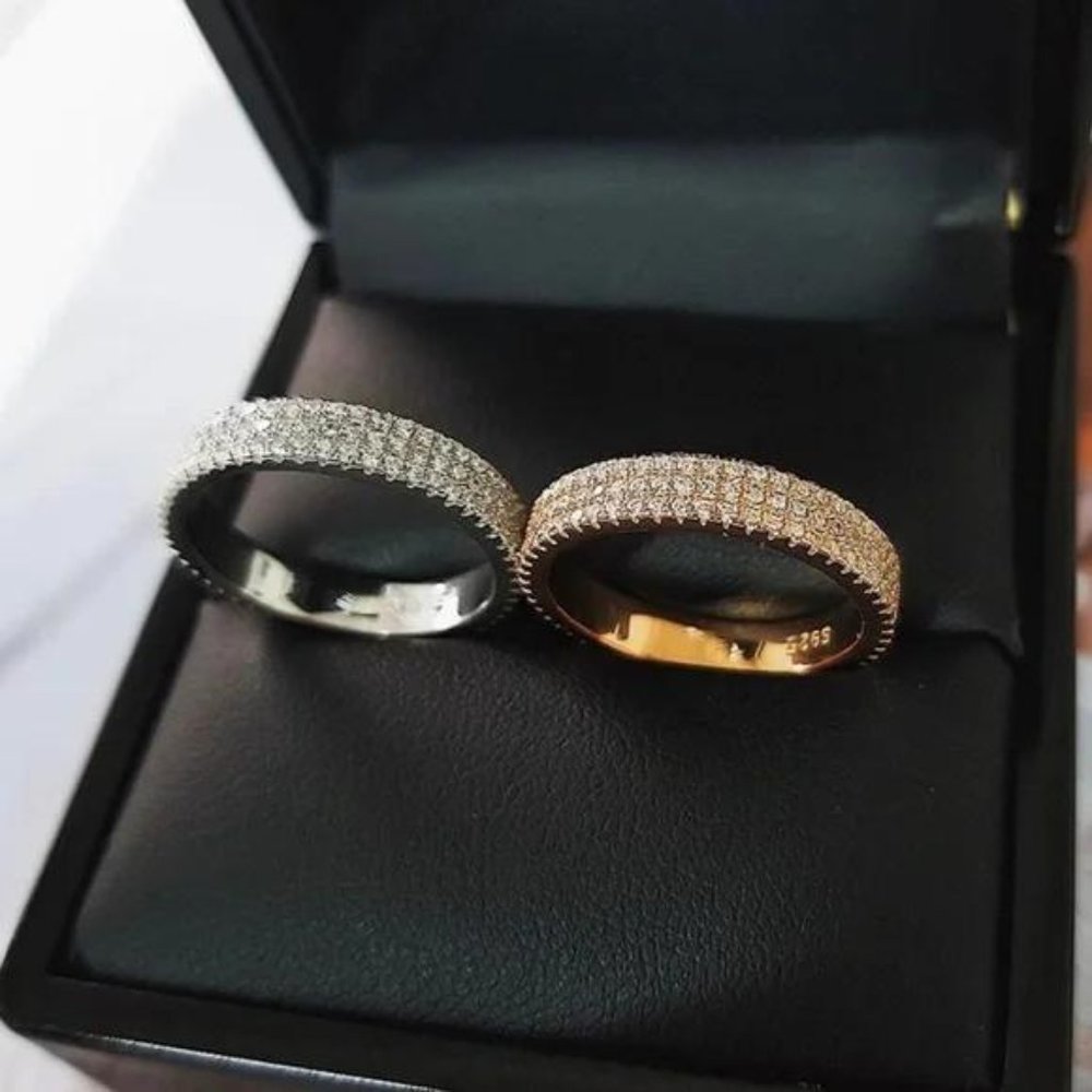 NEW 925 STERLING SILVER FULL ETERNITY BAND RING, CUTE RING, SHINY RING. - Picture 5 of 5